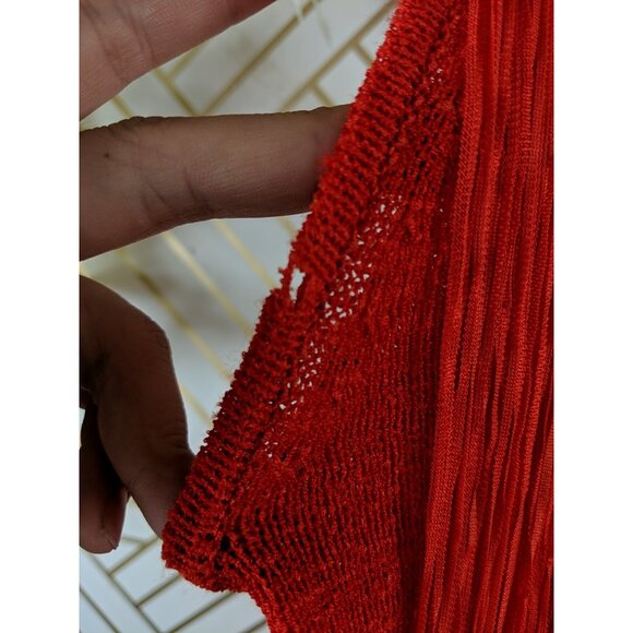 Bebe Fringe Tassel Flowy Tank Top Sleeveless Orange Size Small READ - Picture 5 of 9
